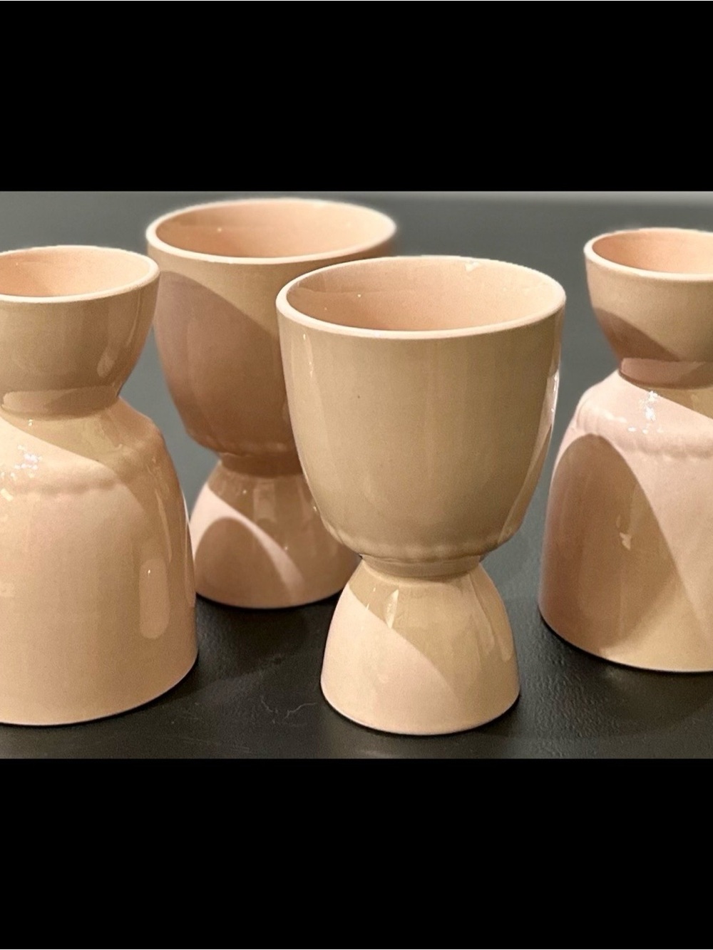 Homer Laughlin Kraft Pink Ceramic Egg Cups - Set of 4